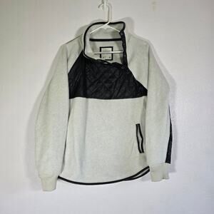 Abercrombie & Fitch Quilted Faux Leather Panel Jacket M Black Cream